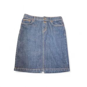 Esprit Denim Mini Skirt Dark Wash Women's Size 8 Embroidered Pockets Casual